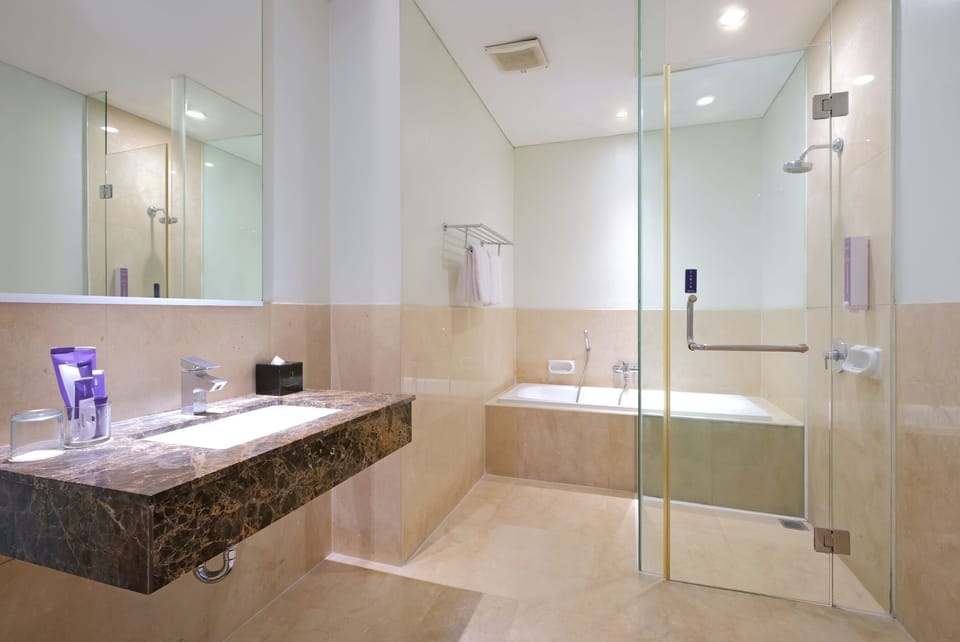 Executive Room | Bathroom | Shower, free toiletries, hair dryer, slippers