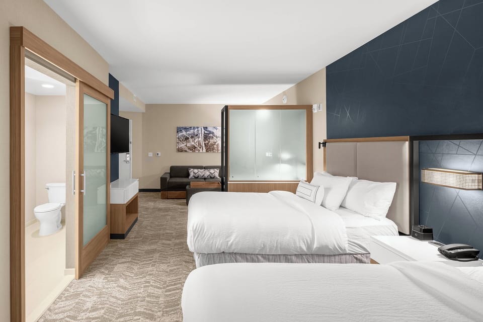 Individually decorated, individually furnished, desk, laptop workspace