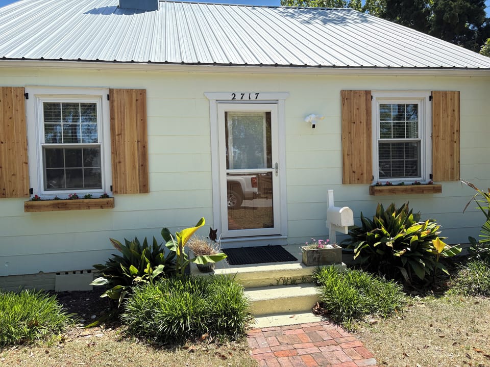 Front of house and entrance door