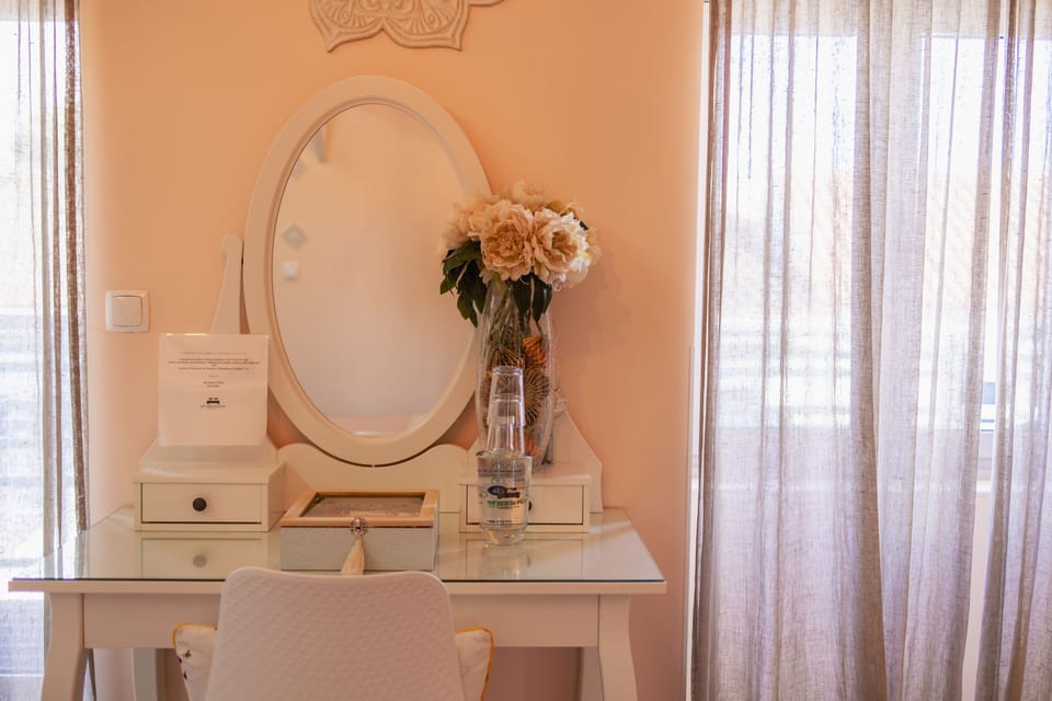 Romantic Vintage | Individually decorated, individually furnished, desk, blackout drapes