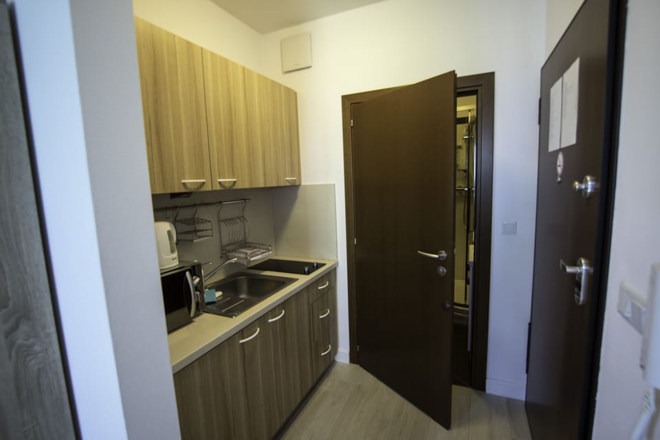 Studio | Private kitchen | Fridge, microwave, stovetop, coffee/tea maker