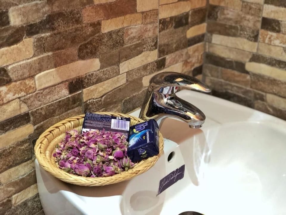 Shower, rainfall showerhead, free toiletries, hair dryer (on request)
