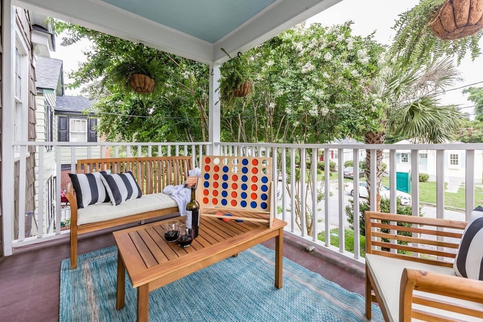 Top floor balcony with seating 