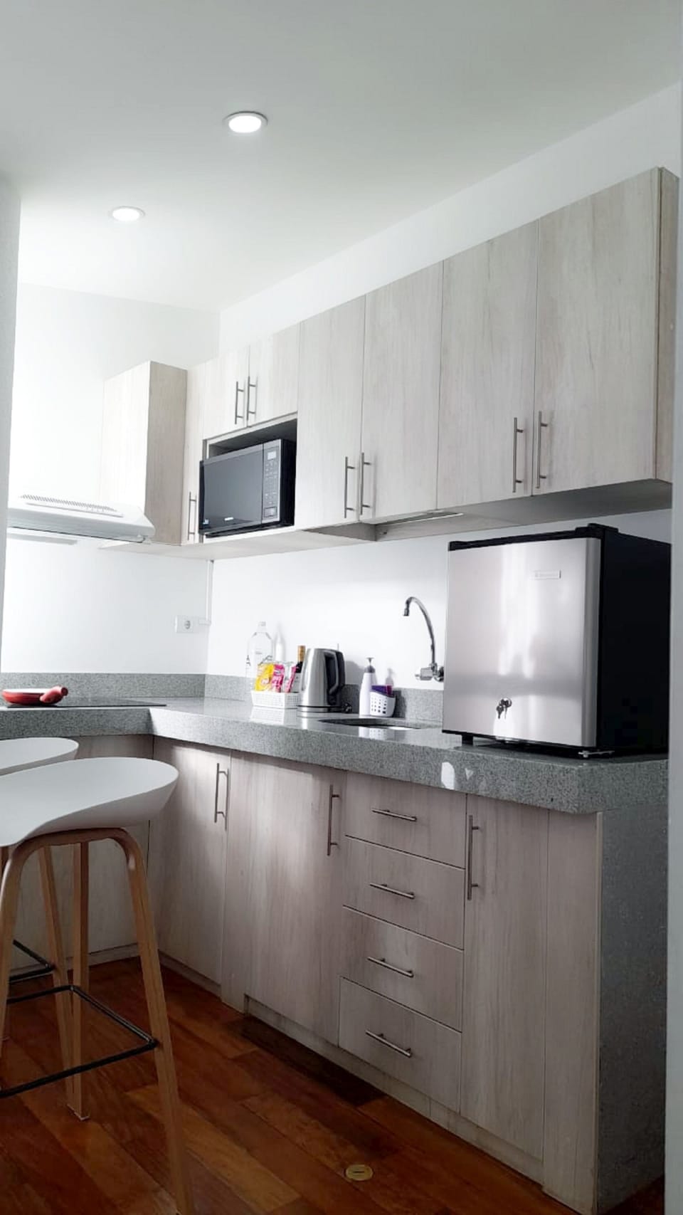 Junior Apartment | Private kitchen | Full-size fridge, microwave, coffee/tea maker, electric kettle