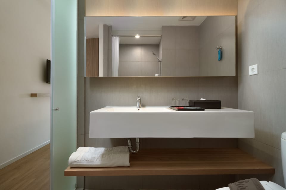 Shower, free toiletries, hair dryer (on request), slippers