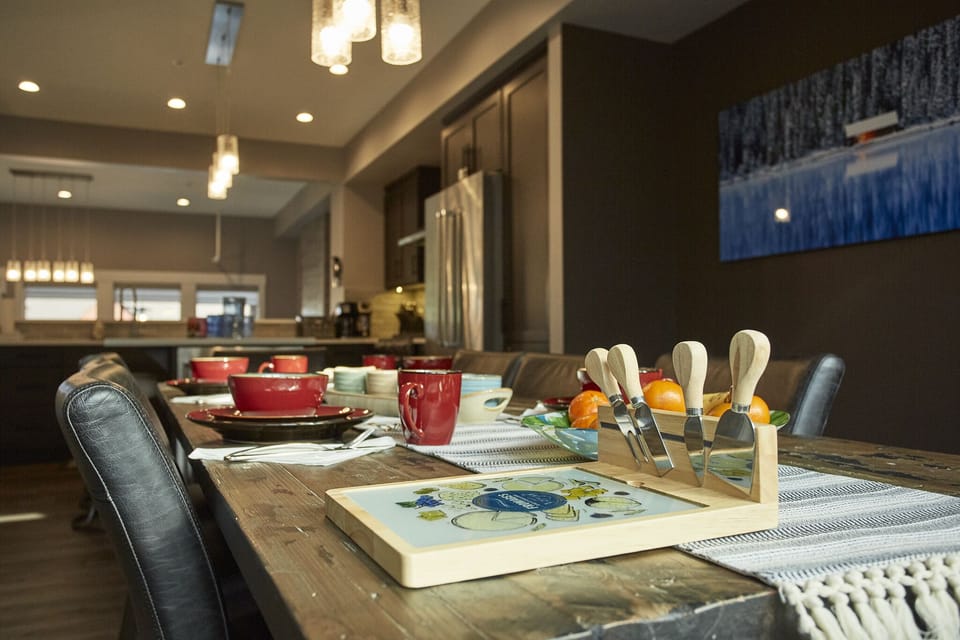 Rustic dinning table in kitchen