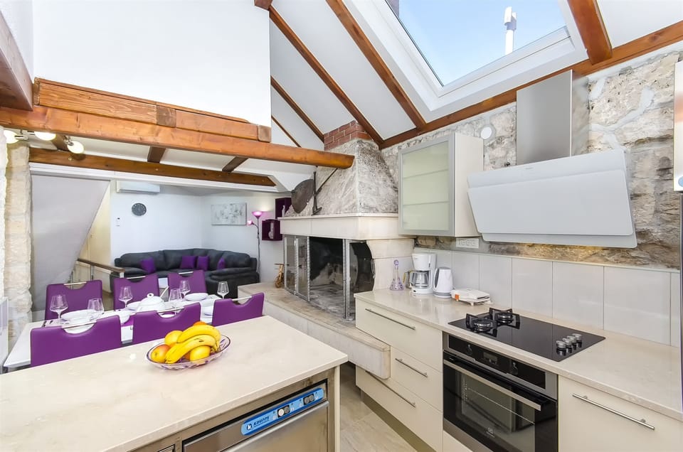 Villa | Private kitchen | Fridge, microwave, oven, stovetop