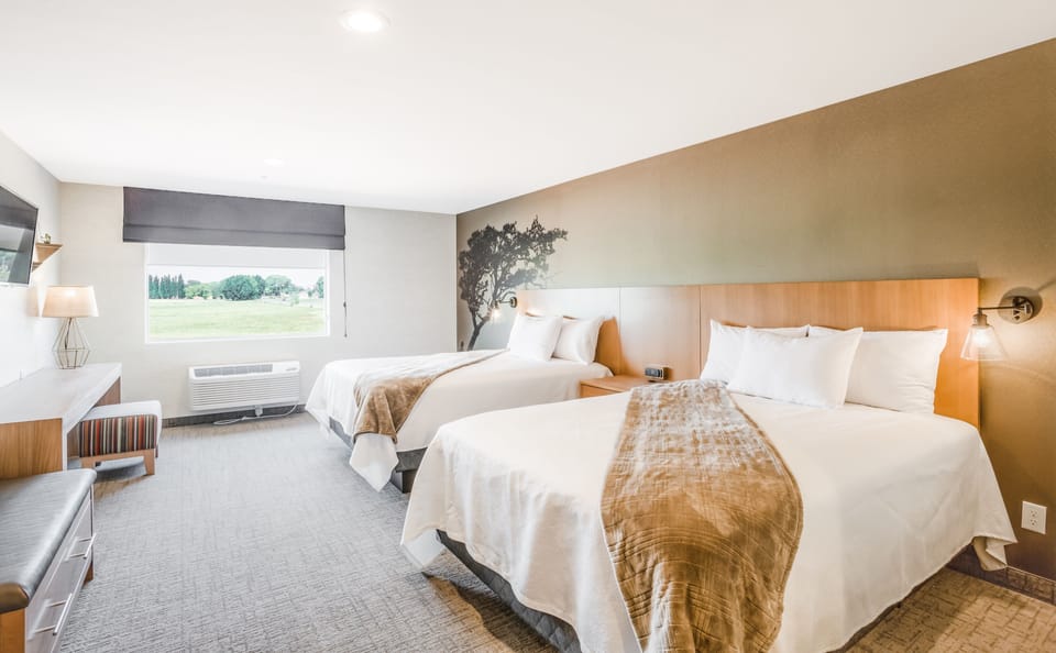 Elite Room, 2 Queen Beds, Refrigerator & Microwave, Desert View | Premium bedding, down comforters, pillowtop beds, desk
