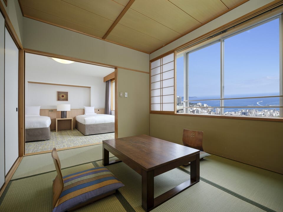 [Ocean View] Japanese-Western Deluxe Room & Terrace (With private bathroom) (Non-smoking) | In-room safe, bed sheets