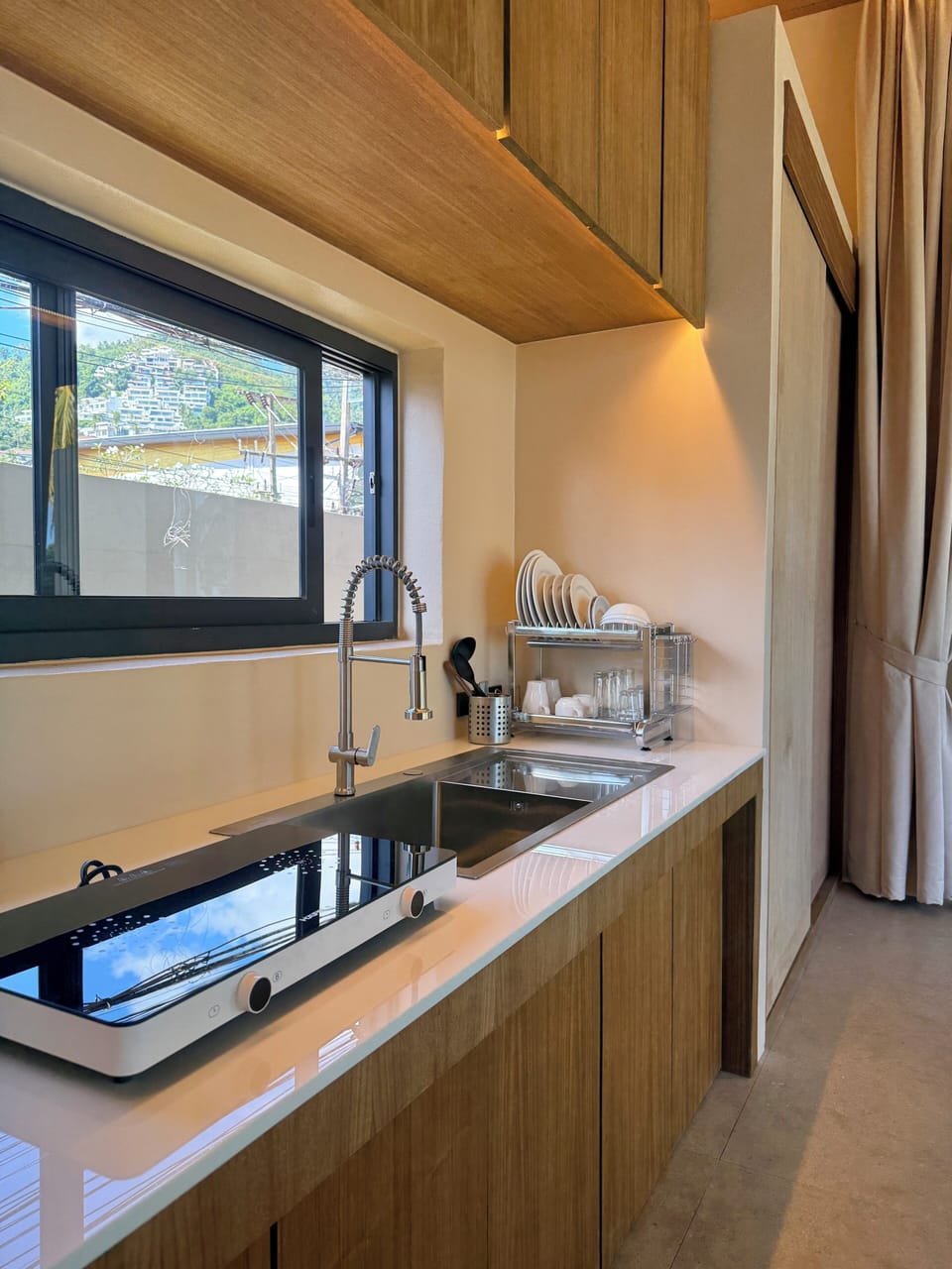 1 Bedroom Beach Front Villa | Private kitchenette | Full-size fridge, microwave, stovetop, electric kettle