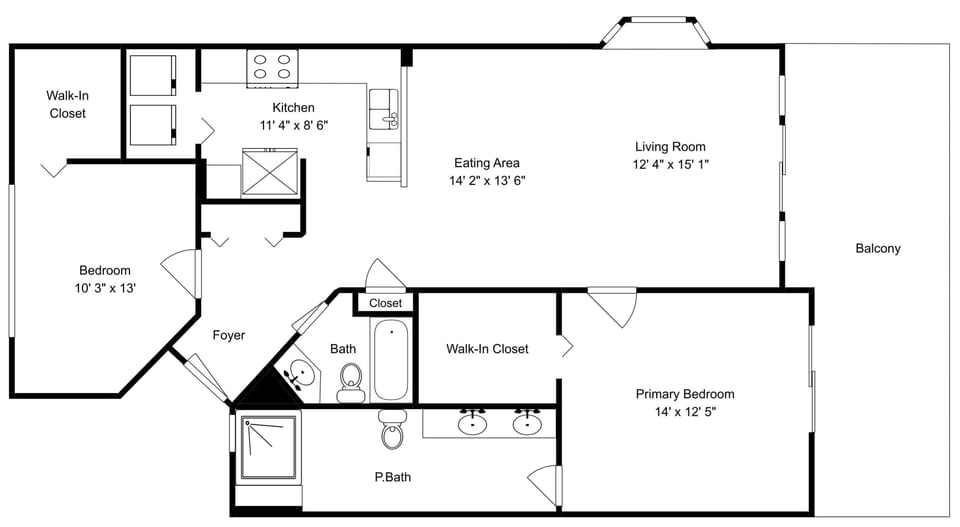 Bay View Villas 105 - Floor Plan