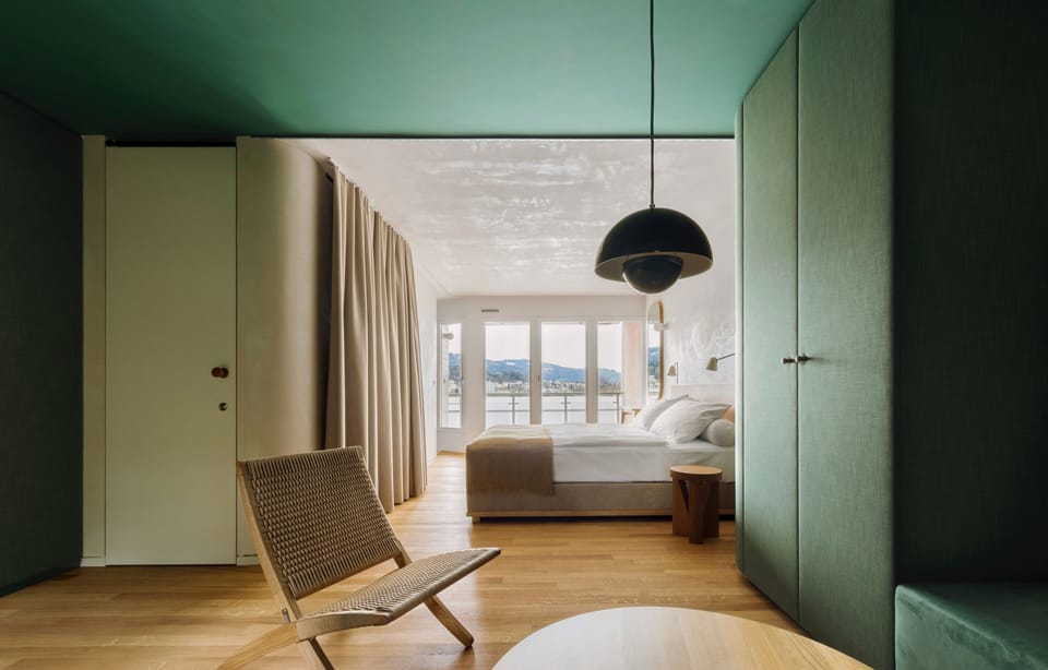 Lake View Design Balcony Room | Hypo-allergenic bedding available, minibar, in-room safe, desk
