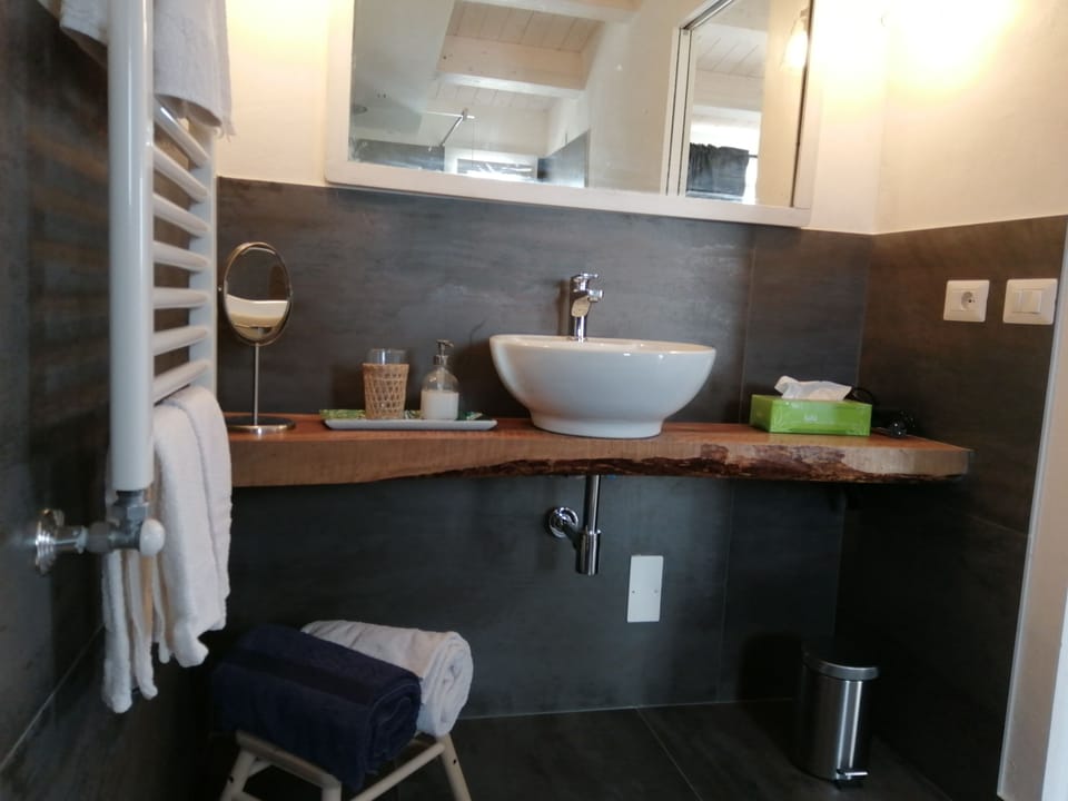 Classic Double Room, Balcony, Vineyard View | Bathroom | Shower, hair dryer, bidet, towels