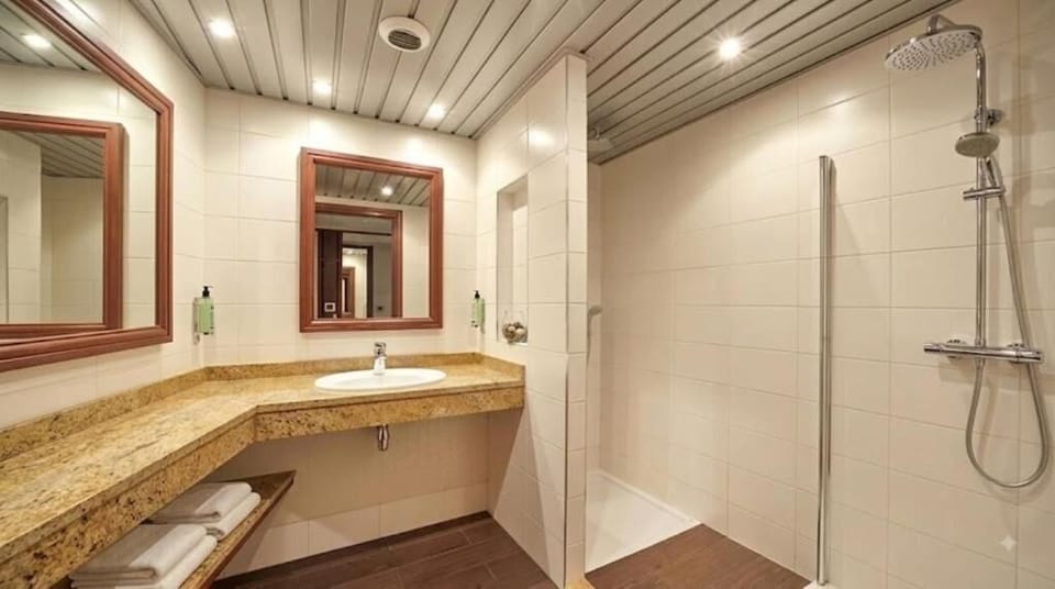 Free toiletries, hair dryer, bidet, towels