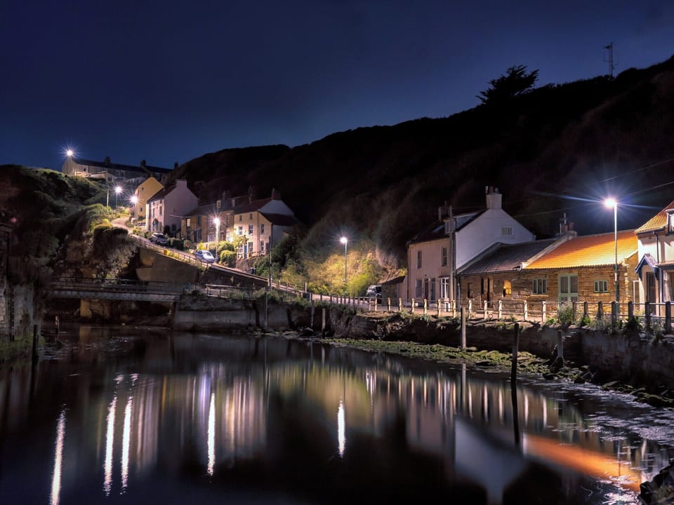 Staithes by night from the cottage | Rockpool Cottage, Staithes near Whitby
