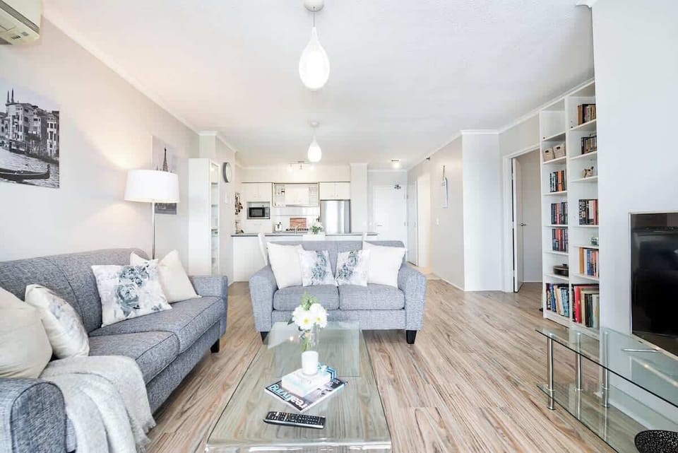 Kitchen, dining, lounge...opening to the Spectacular private balcony views!