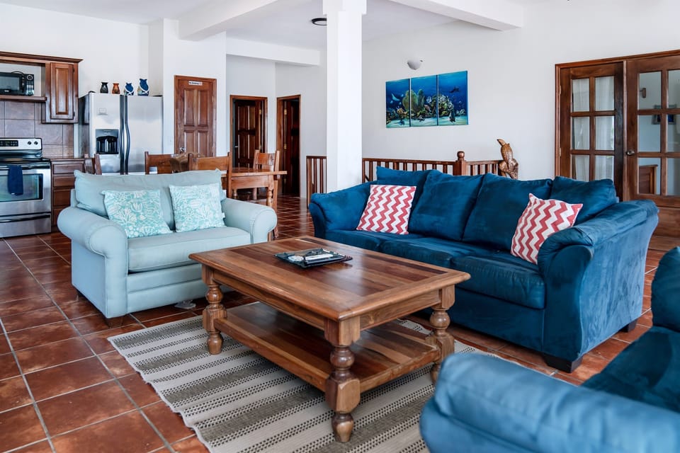 Second floor living area with sofa bed