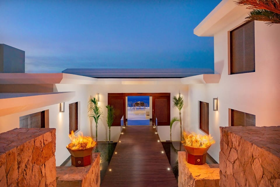 Gorgeous outdoor entryway to villa