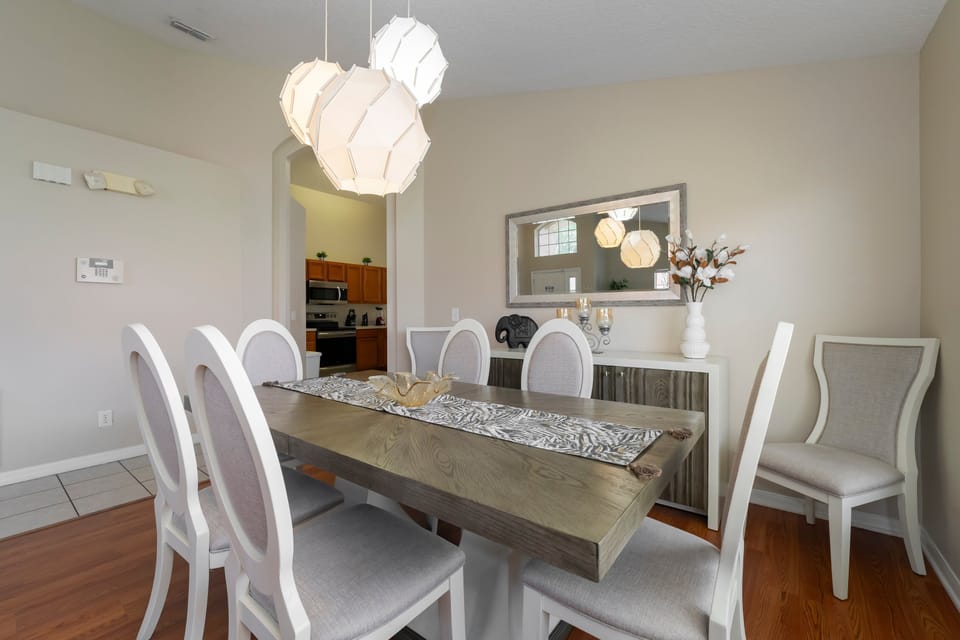 Dining table seating up to 8