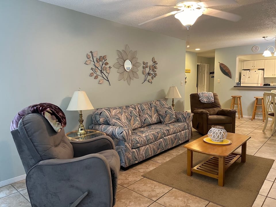 Living room with sleeper sofa.
