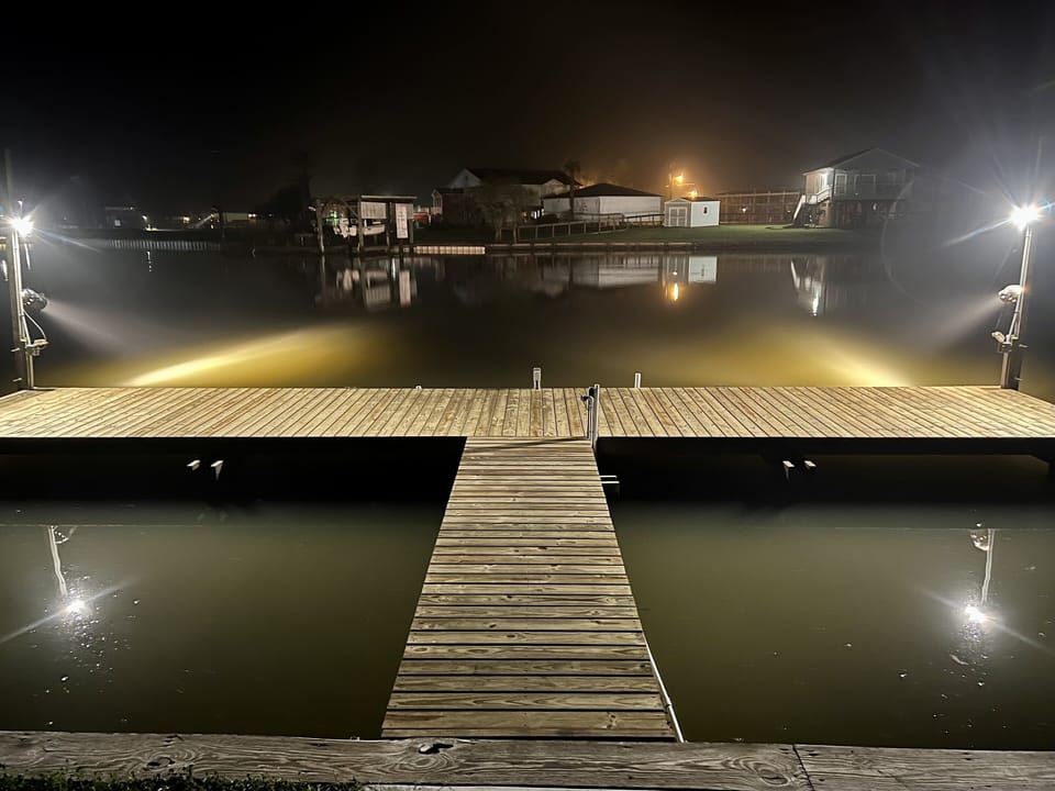 Fishing lights taken out in Hurricane Beryl. Coming back soon.