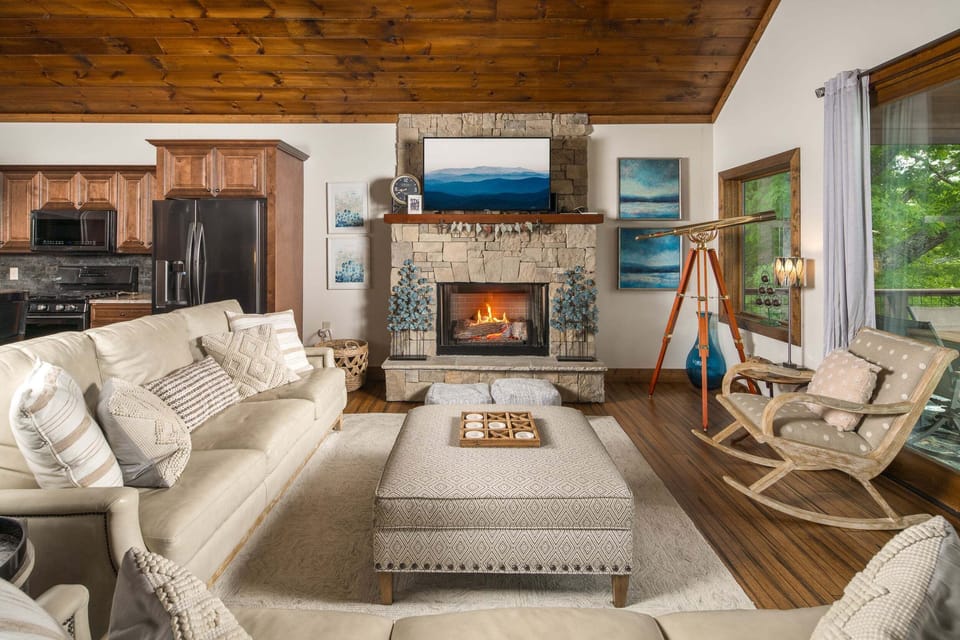 Comfortable mountain living space perfect for family gatherings