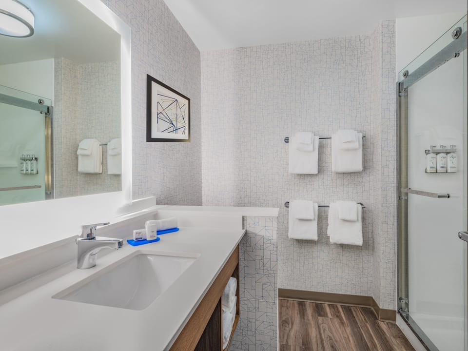 Free toiletries, hair dryer, towels