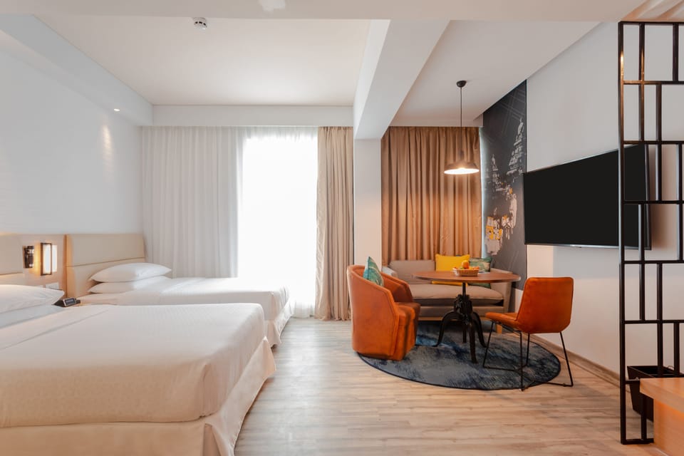 Room, 2 Queen Beds | 1 bedroom, minibar, in-room safe, desk