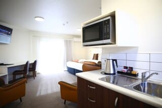 Basic Suite, 1 Bedroom, Non Smoking (FIFA World Cup Live Available) | Private kitchen | Fridge, microwave, coffee/tea maker, electric kettle