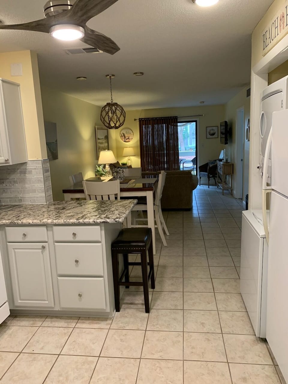 Kitchen facing dining area
