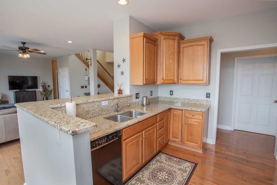 Kitchen with granite counters