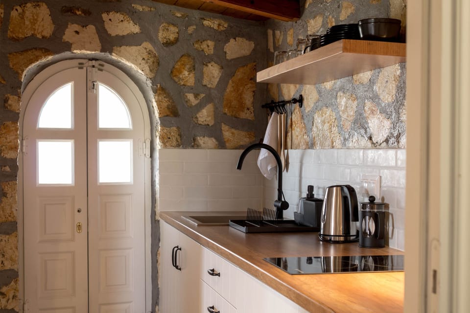 Romantic Suite on Beach Side | Private kitchen | Mini-fridge, stovetop, electric kettle, cookware/dishes/utensils