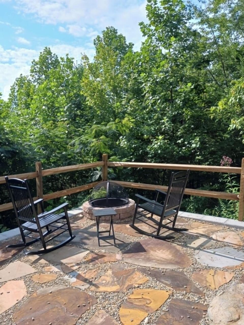 We recently added a fire pit and rockers to our outlook.