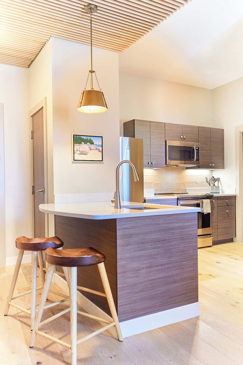 Loft | Private kitchen | Full-size fridge, microwave, oven, stovetop