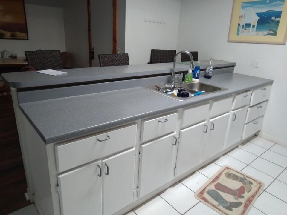 Kitchen sink with pull out sprayer faucet