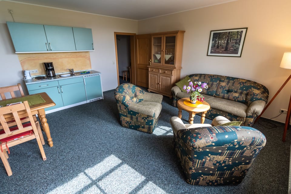 Comfort Apartment, 1 Queen Bed, Non Smoking, Kitchenette | Living area | 100-cm flat-screen TV with satellite channels, TV