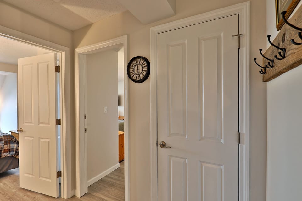Hallway with two bedrooms