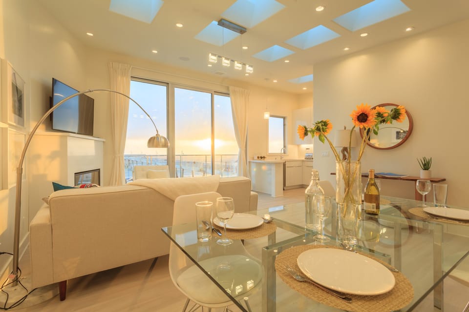 Enjoy a meal with an ocean view