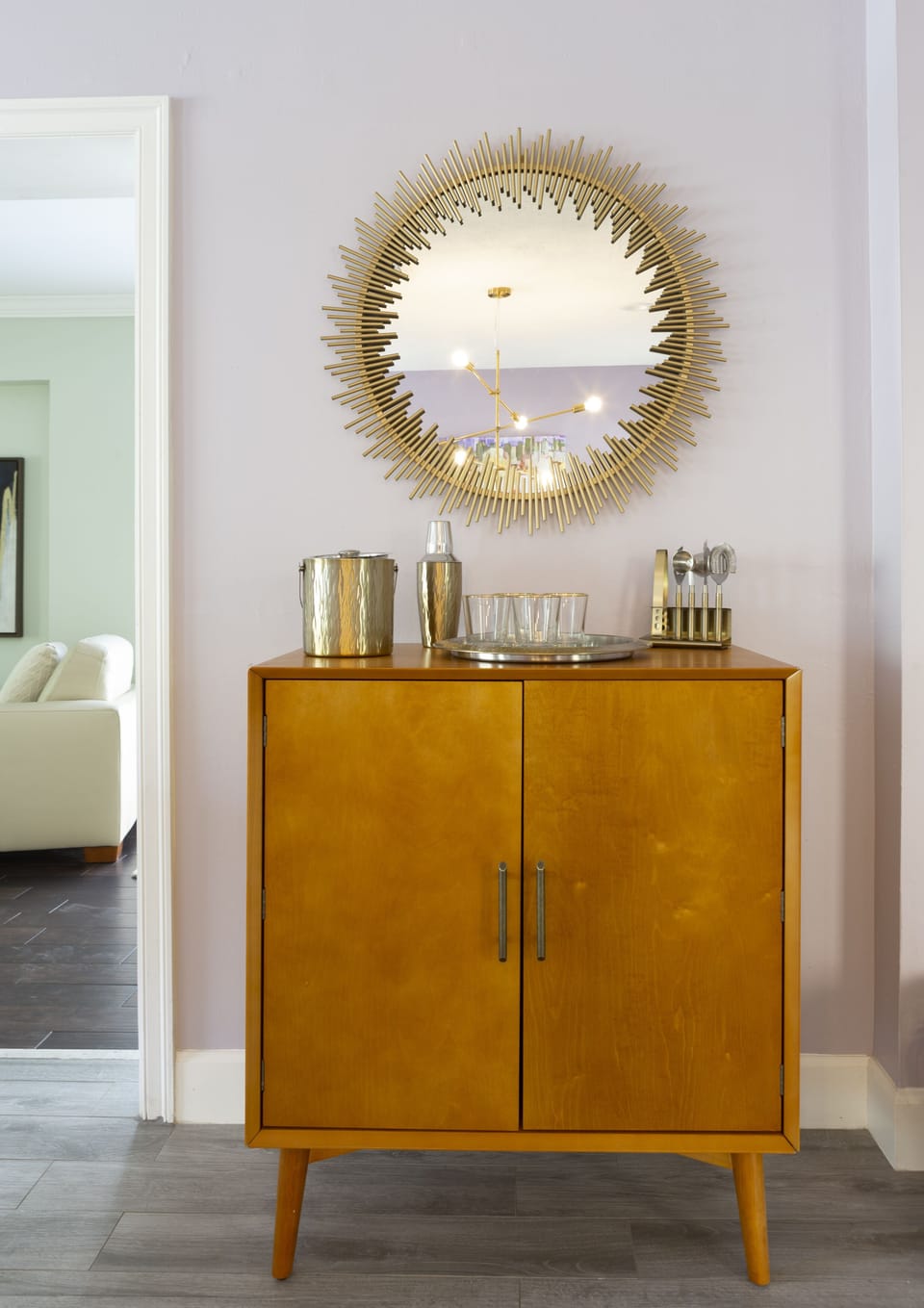 Bar cabinet in living / dining