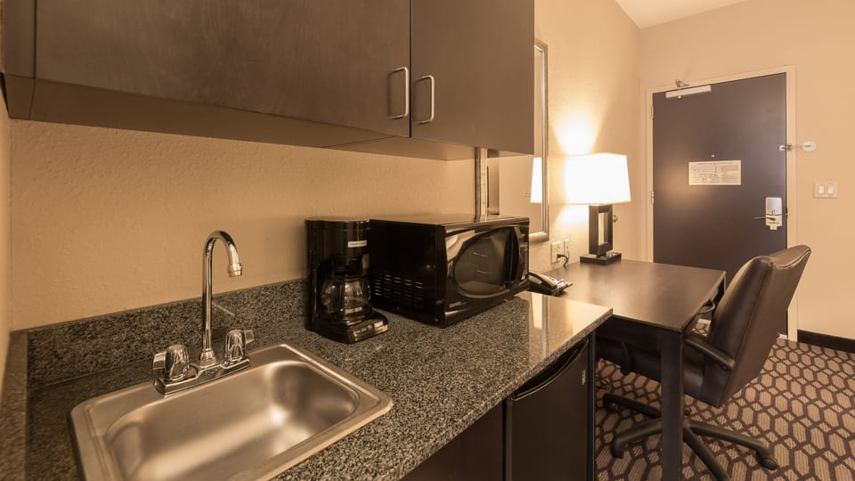 1 bedroom, desk, laptop workspace, iron/ironing board