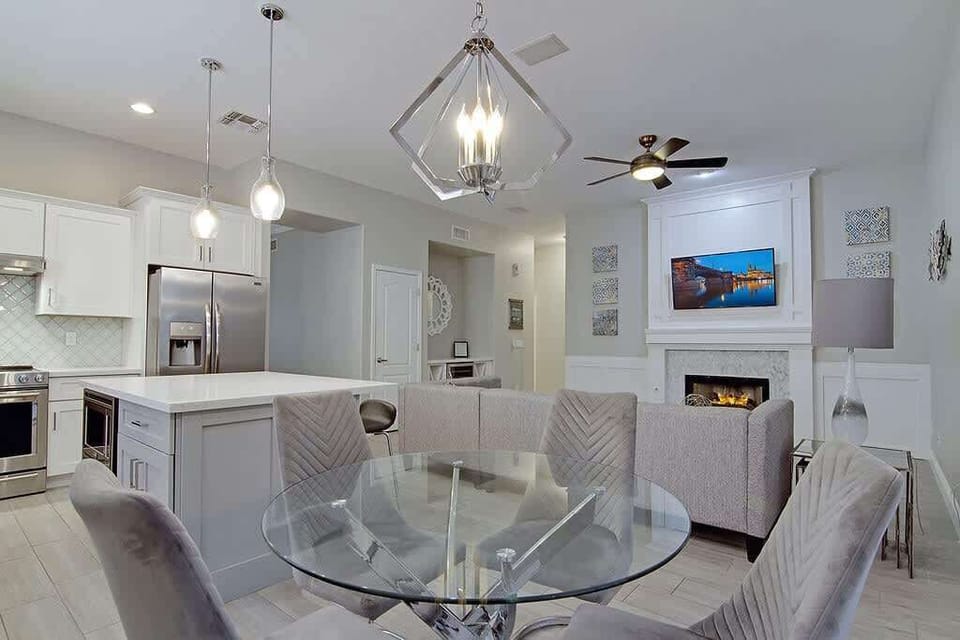 Open space of the living room and kitchen