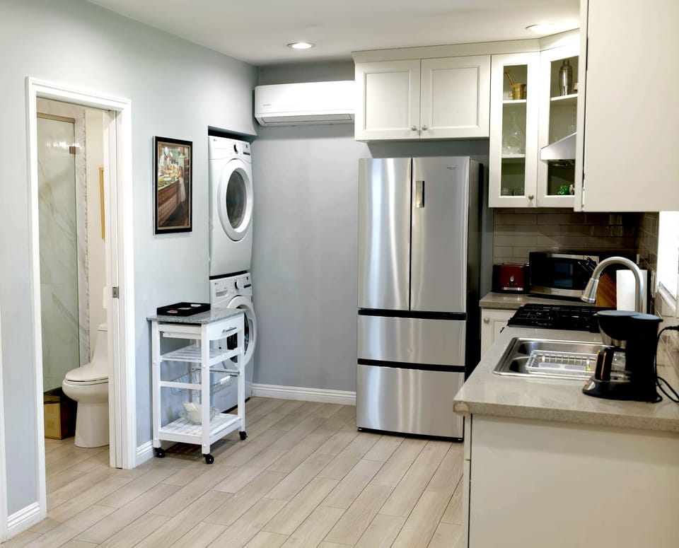 Kitchen with Mobile Island for Extra Countertop and Storage