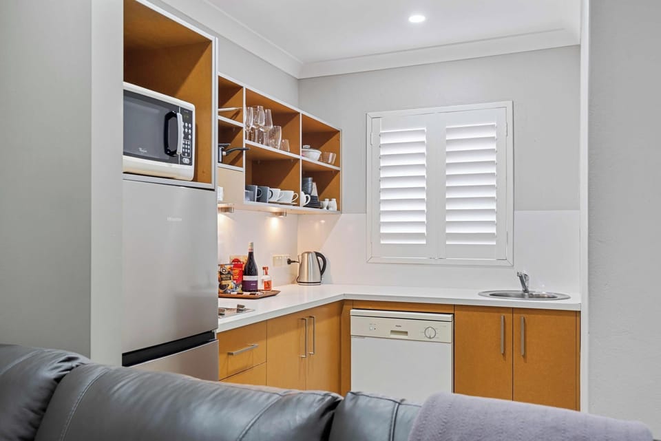 Mini-fridge, microwave, stovetop, toaster