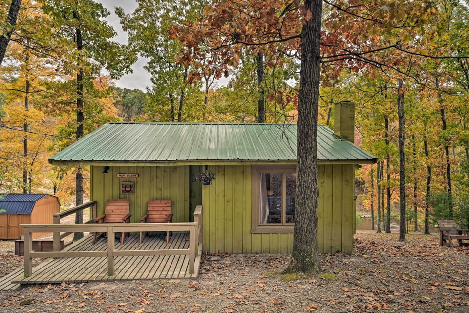 Cabin Exterior | Charcoal Grill | Fire Pit