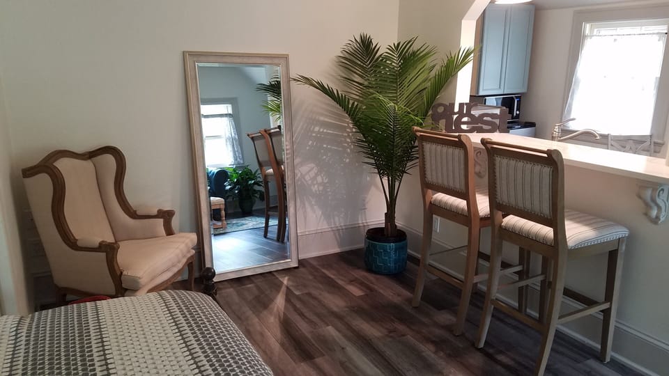 The open floor plan makes the space light and airy.