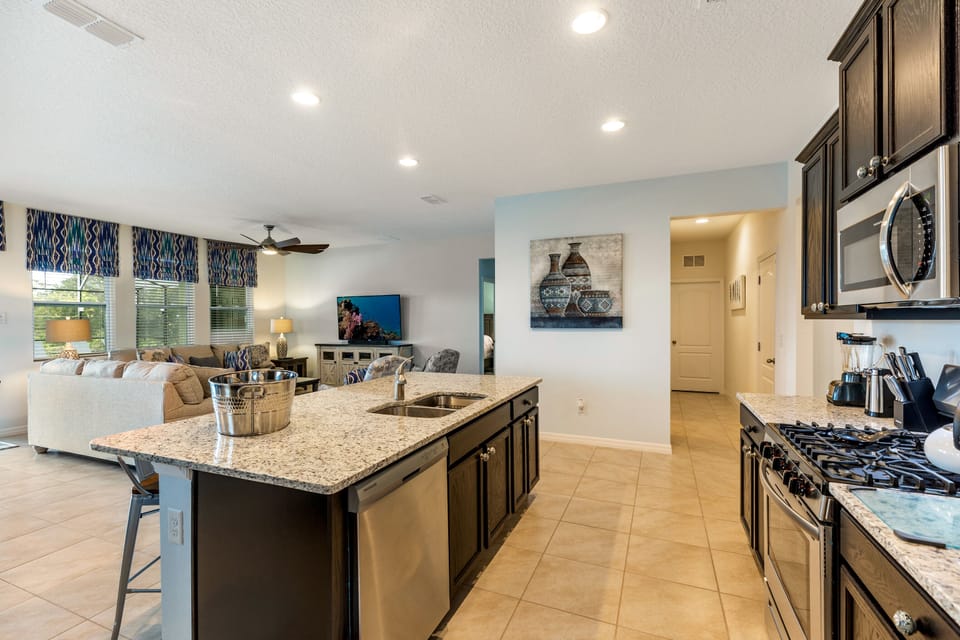 cooks can enjoy the view whilst preparing a snack or feast