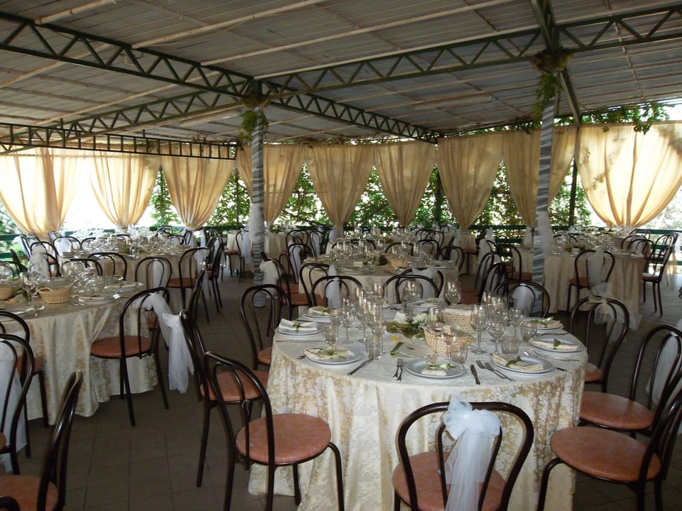 Outdoor banquet area