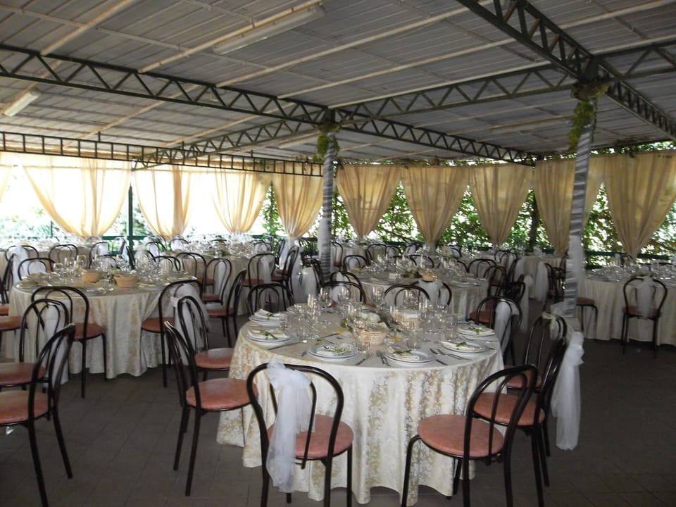 Outdoor banquet area