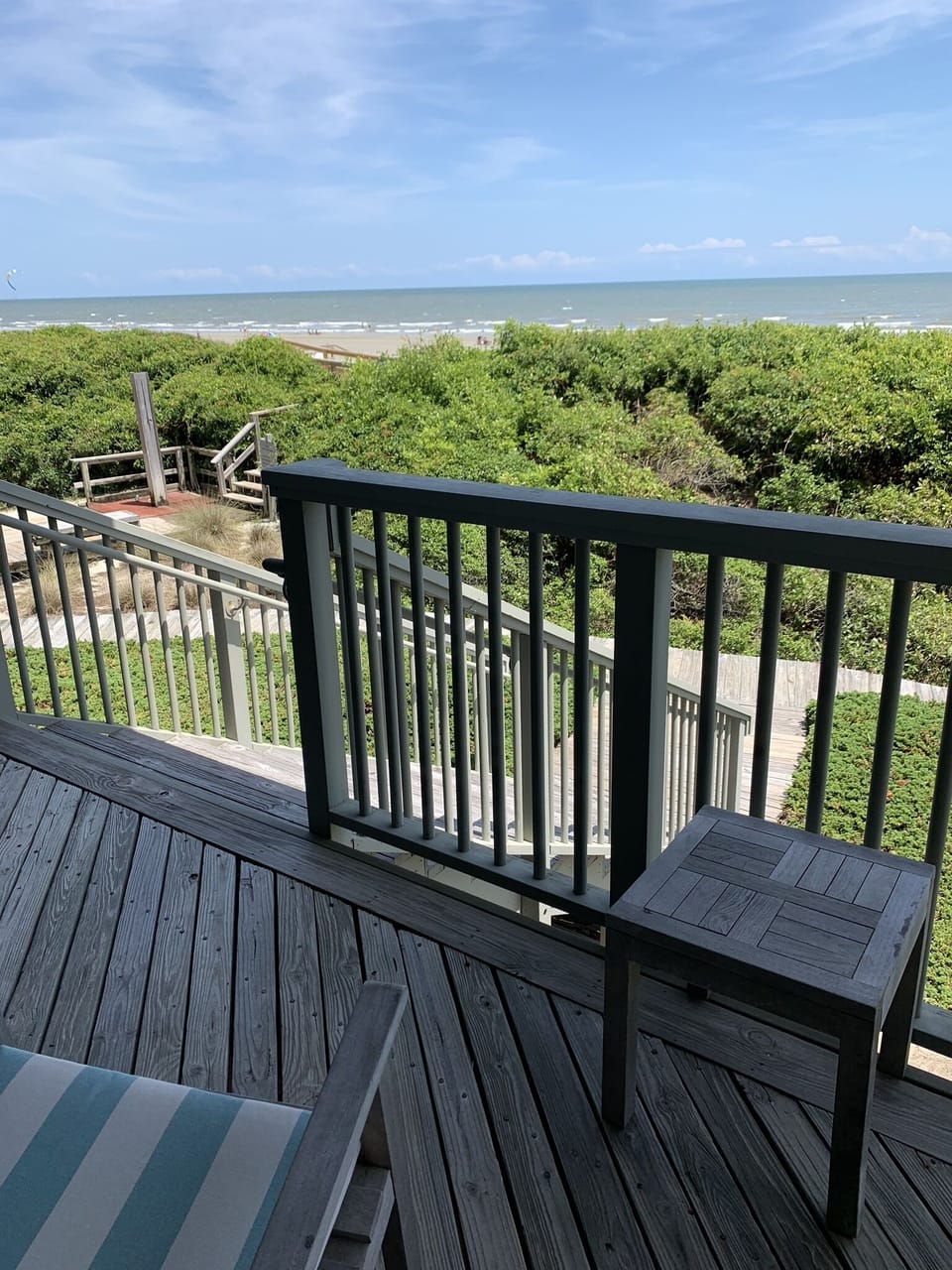 The ocean is just right over the dunes
