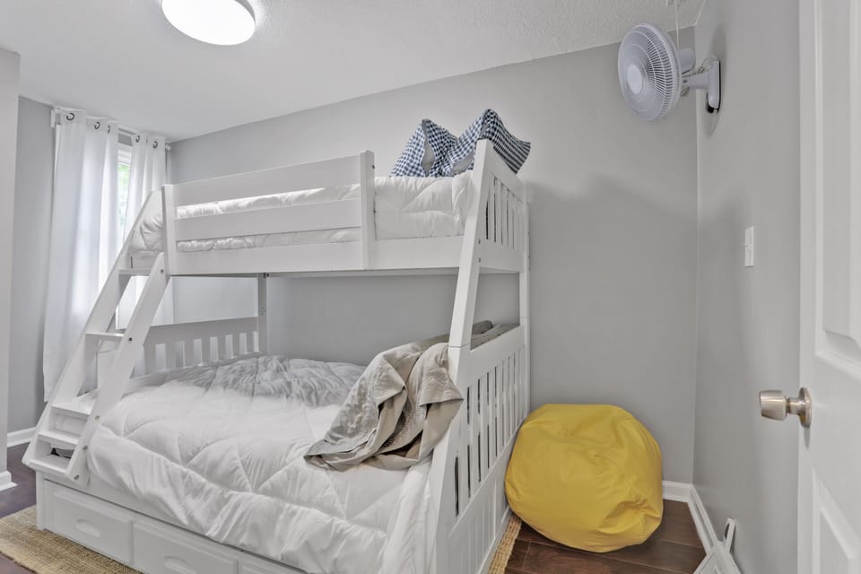 Bunk Bed Room with Bean bag chair